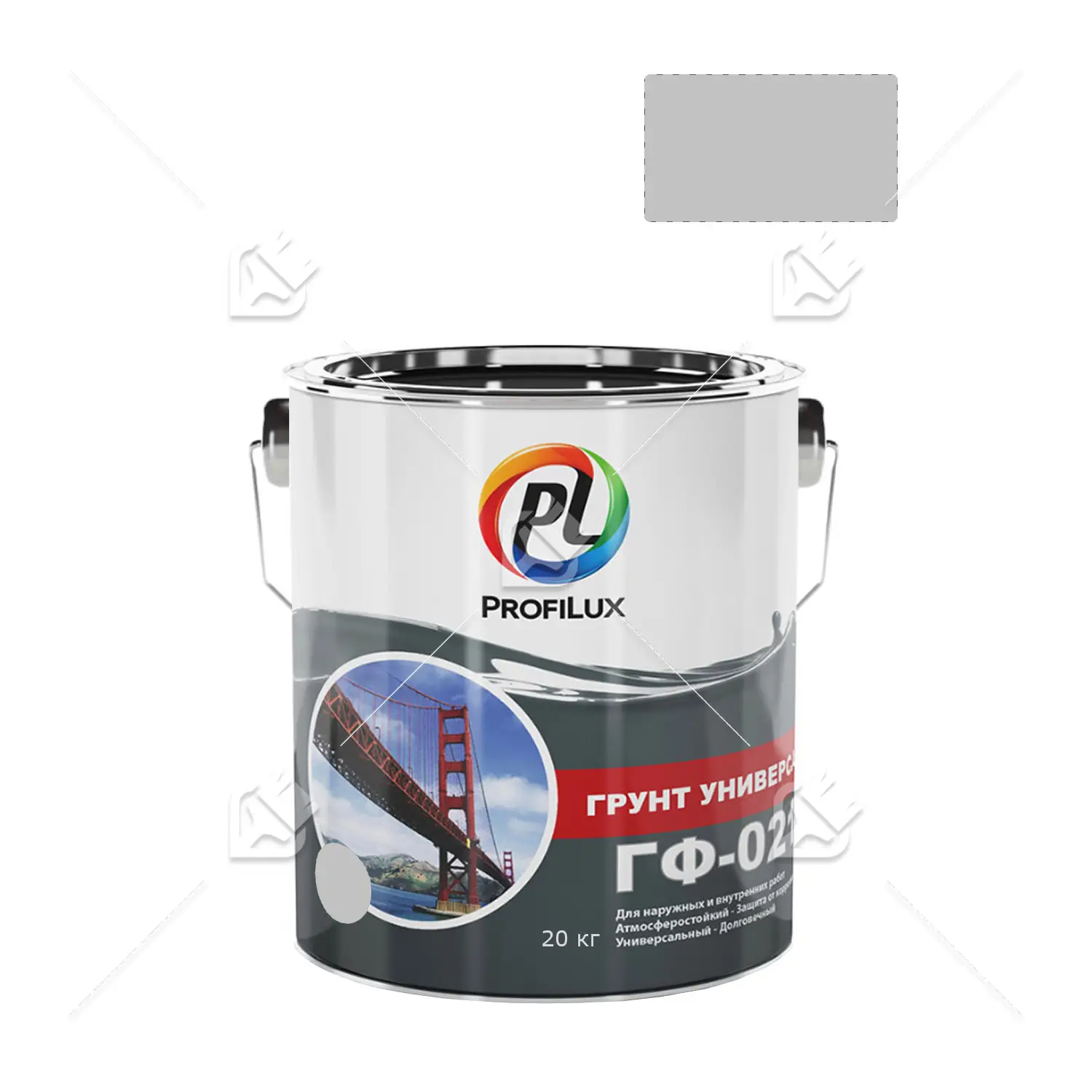 Грунт ГФ-021 по металлу и дереву Profilux серый 20 кг.