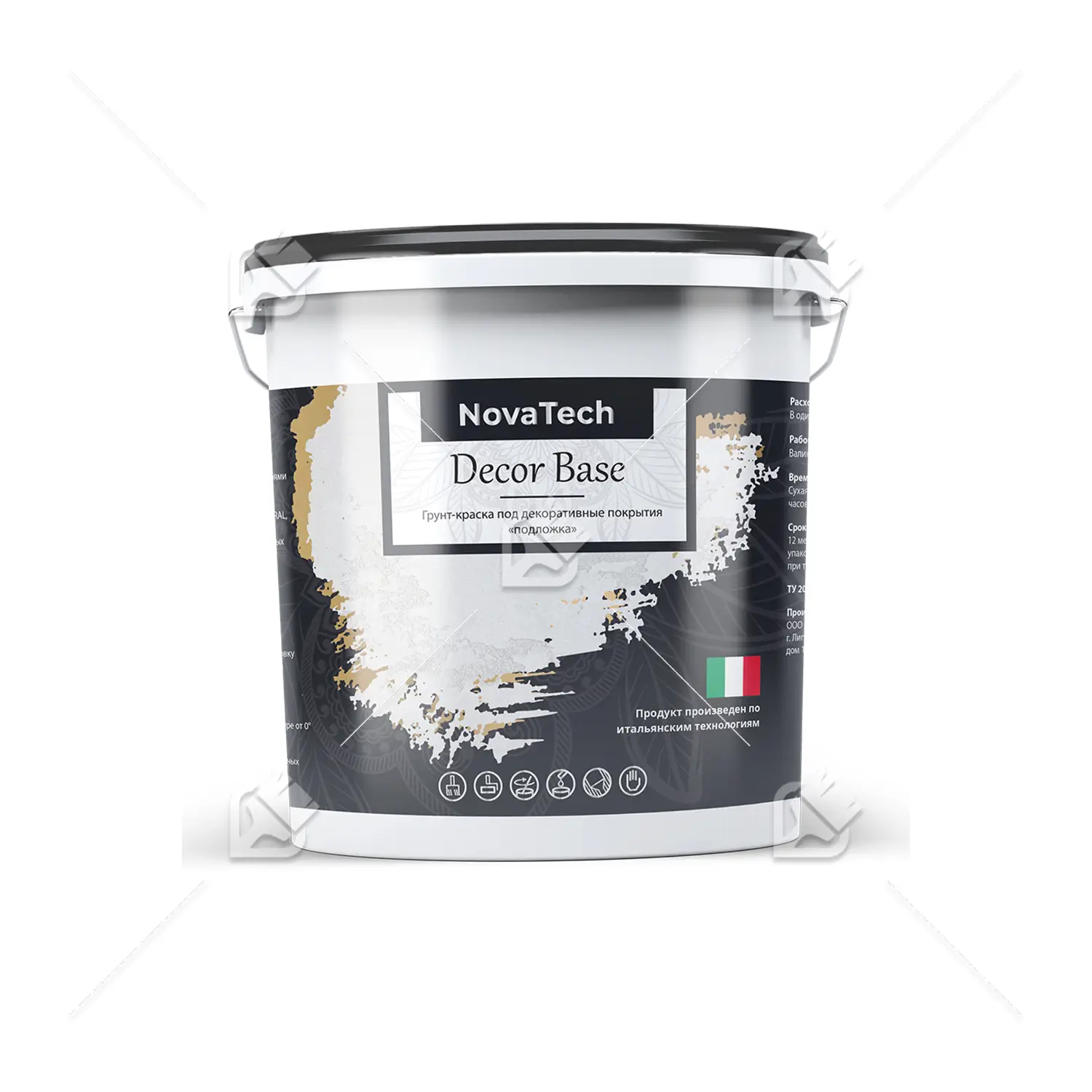 Грунт под покрытие декоративное NovaTech Décor Base 15 кг
