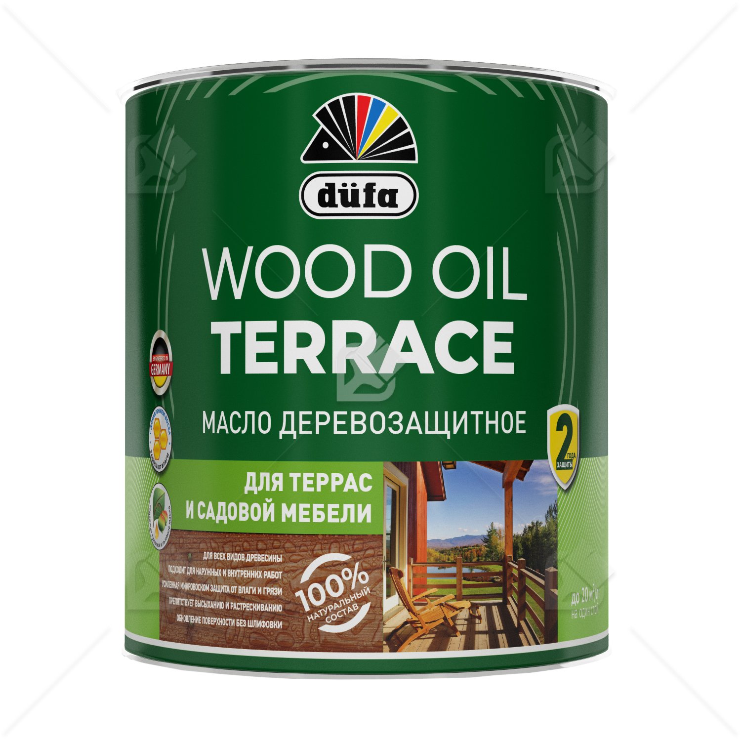 Масло деревозащитное для террас и садовой мебели Dufa Wood Oil Terrace орех 0,9л