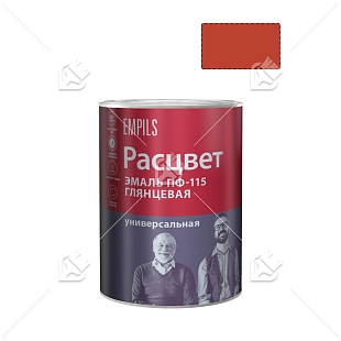 Эмаль ПФ-115 универсальная алкидная Расцвет глянцевая красная 0,9кг