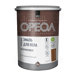 Эмаль для пола акриловая Ореол полуматовая желто-коричневая 0,9 кг