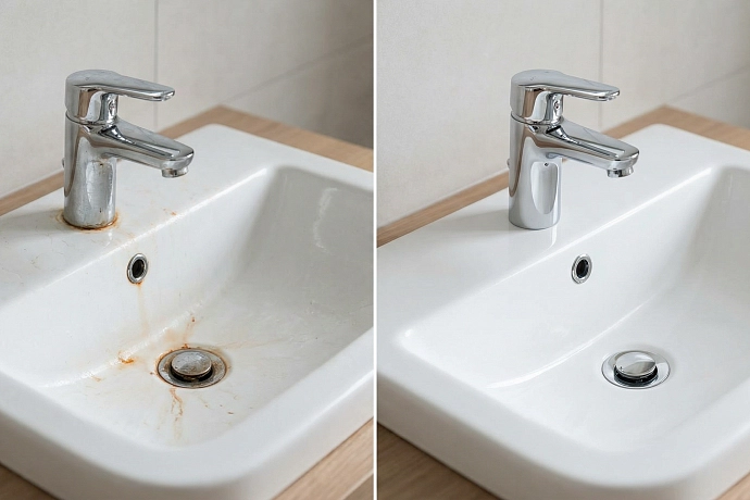 Как убрать ржавчину с раковины и крана/смесителя в домашних условиях