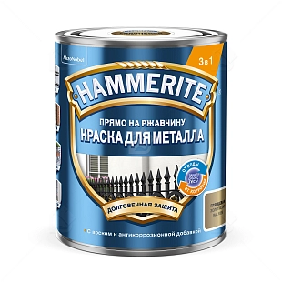 Краска для металлических поверхностей алкидная Hammerite глянцевая RAL 1036 золото 0,75 л