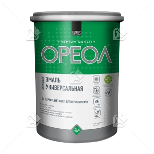 Эмаль универсальная акриловая Ореол глянцевая черная 1 кг