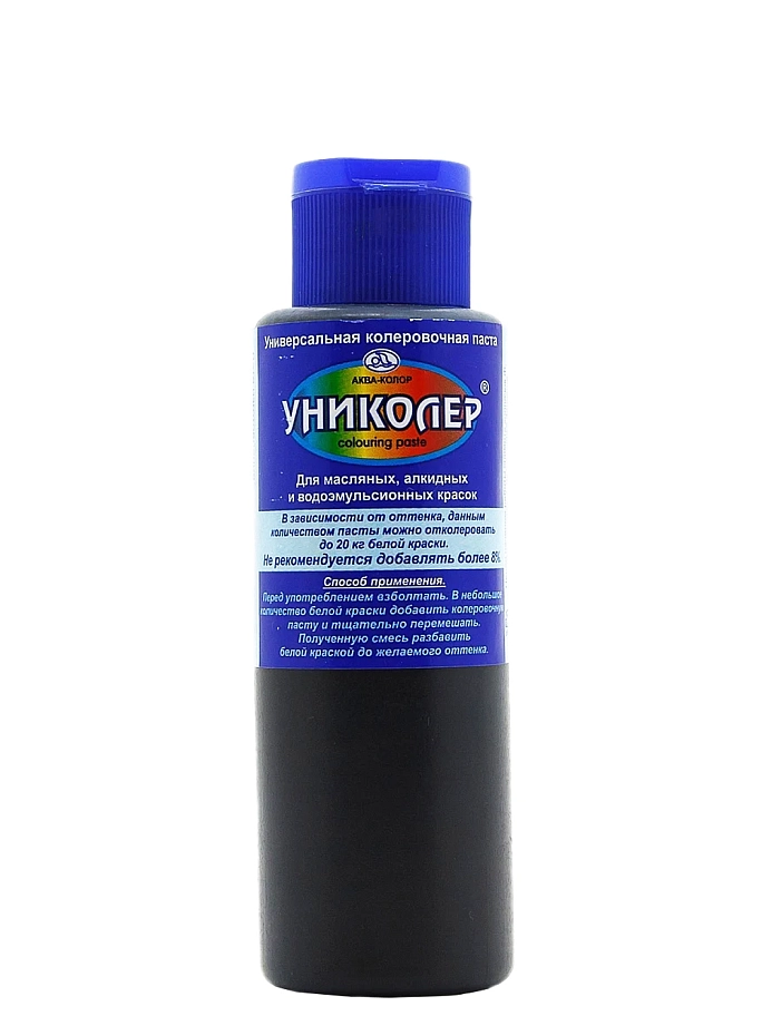 Паста колеровочная универсальная Аква-Колор Униколер 15 чёрная 100 мл.
