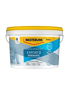 Краска для стен и потолков латексная Masterline Export-2 глубокоматовая база BC 2,5 л
