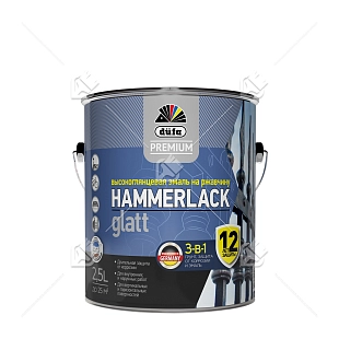 Эмаль на ржавчину Dufa Premium Hammerlack 3-в-1 гладкая База 1 (2,5 л)